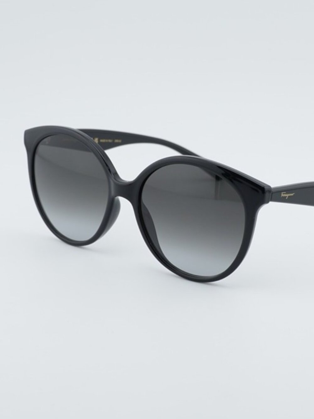 Salvatore Ferragamo SF1071S 001 Sunglasses Black Round Frame, Grey Lenses